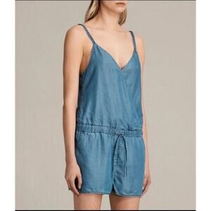 All Saints Joanna Denim Tencel Romper